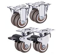 TPR Rubber Swivel Caster Wheels | 1.5/2 inch 4-Pack, Usage Scenario: Office, Household Furniture, Inrial Transport(1.5inch 2brake+2Directional)