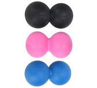 TPR Yoga Massage Ball Muscle Relax Portable Fitness Body Fascia Exercice Ball Set pour les athlètes de bureau Enfants femmes (Noir + rouge rose + bleu)