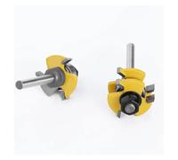 TPSC7 Lot de 2 fraises à rainure et languette 6 mm, tige 1/4", 3/4", 3 dents en forme T, for outils menuiserie .AT7