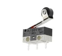 TPSCU7 Lot de 10 interrupteurs fin course M-icro, bouton-poussoir momentané, 1 A, 125 V CA, 3 broches, longue poignée, levier à galet, SPDT, 12 x 6 mm .777