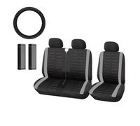 TPSOBRU Housse Siège Voiture, Housse Volant Et Protection des Épaules, Kit Intérieur De Voiture Ensembles Housses Siège(Grey)