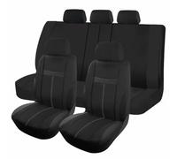 TPSOBRU Housses Siège Voiture Taille Universelle Plupart S Camions SUV Voiture avec 3 Fermetures À Glissière Siège Arrière Peut Se Diviser Ensembles Housses Siège(Noir)