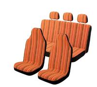 TPSOBRU Housses Sieges Universelles Ensemble Complet Housses Sièges Auto Rayées avec Protège-Ceintures Housse Volant Universelle Lavable pour Voitures(Orange)