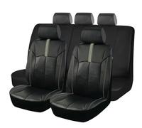 TPSOBRU Housses Sieges Universelles Ensemble Housses Siège Auto Universelles Cuir Style Course Unisexe Compatibles avec Plupart des SUV Camions Accessoires Intérieurs(Gray 9 pcs)