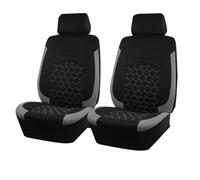 TPSOBRU Housses Sieges Universelles Ensemble Housses Siège Voiture Course Universelles Polyester Brodées Hexagones avec Fermeture Éclair Éponge Composite(4pcs Gray)