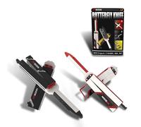 TPSOON Lot de 2 Couteau Papillon Maquette Construction pour Adulte Garçon, 1:1 Kit Modèle Balisong Pliable Army Enfants 8 Ans+, Collection Militaire Anniversaire Noël Adolescent Cadeau Homme 196Pièces