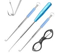 TPTGIAR Lot de 3 dégorgeoirs de pêche avec ciseaux pliants, en acier inoxydable rapide, avec aimants, accessoires de pêche portables pour grands et petits hameçons de pêche