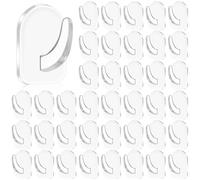 TPTGIAR Lot de 40 crochets adhésifs transparents, extra forts, petits, avec dos adhésif, max. 2 kg, sans perçage pour salon, cuisine, salle de bain