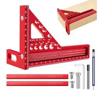 TPTGIAR Règle de mesure 3D, règle de mesure multi-angle, angle 22,5-90, angle d'onglet, multifonction en alliage d'aluminium, rapporteur, marqueur de vitesse de haute précision, équerre de menuisier
