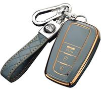 Tpu Coque De e Voiture Adapté Pour Toyota Chr C-Hr Prado Prius Camry Corolla Rav4 2017-2019 Télécommande Tpu Cas Coque De Protection Pour e Voiture Avec Porte-Clés 3 Boutons-Gris(Q896)