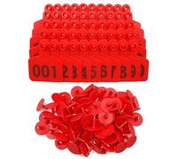 TPU Z Tags de grande taille 100 pièces tags d'oreille de bétail étiquette d'identification animale en plastique pour bovins, chèvre de mouton, cochon rouge 401-500
