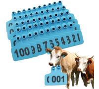 TPU Z Tags de grande taille 100 pièces tags d'oreille de bétail étiquette d'identification animale en plastique pour bovins, chèvre de mouton, cochon bleu 201-300