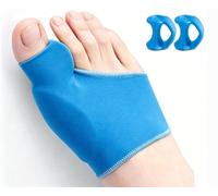 Tpubmity 2PCS Chaussettes Hallux Valgus, Orthese Hallux Valgus, Separateur Orteil, Avec 2pcs petits manchons d'orteils, élastique et Doux Chaussettes Correctrices, pour Hommes et Femmes（bleu）