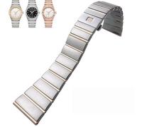TPUOTI Bracelet de montre en acier inoxydable de forme concave pour Omega Constellation Argenté 15 mm, 17 mm, 18 mm, 23 mm, 25 mm, 25mmx10mm, Agate