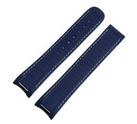 TPUOTI Bracelet de montre en caoutchouc de silicone avec extrémité incurvée pour Omega Seamaster 300 Aqua Terra AT150 Ultra Light 8900 Boucle 20 mm, Silver Buckle, Plastique, Agate
