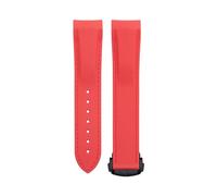 TPUOTI Bracelet de montre en caoutchouc souple et Flexible, pour Omega Speedmaster Moonwatch Seamaster 300 AT150 PLANET OCEAN 600, 20/21/22mm, boucle ronde noire(Red,21mm)