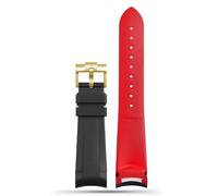 TPUOTI Bracelet de montre en silicone de 22 mm en caoutchouc naturel spécial Tudor Black Bay GMT Boucle déployante Noir/rouge/vert, 22mm, Agate