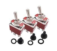 TPUOTI Lot de 3 interrupteurs à bascule universels très résistants 20 A 125 V 6 bornes 2 positions DPDT