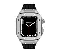 TPUOTI Pour bracelet Apple Watch série 7 45 mm boîtier de montre en alliage 44 mm 42 mm Modification cadre en métal Modification Kit accessoires pour iWatch Series 7 6 5 4 SE Cover (couleur : 21 mm