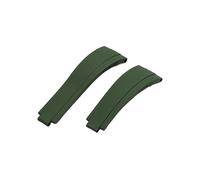 TPUOTI Pour bracelet de montre en caoutchouc 20 mm, 21 mm avec bracelets de montre à boucle argentée(Green,20mm)