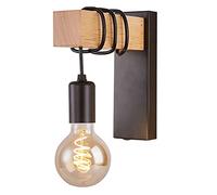 TPWEWRX Branchez les appliques murales, Applique murale industrielle vintage avec appliques murales en bois massif Luminaires muraux pour Chambre Salon Ferme Couloir (Black 1)