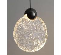 TPWEWRX Suspension moderne nordique Suspension en verre cristal à motif ondulé pour salon chambre cuisine restaurant café (A)