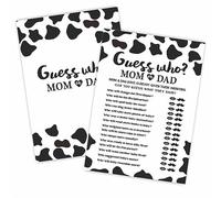TPYEN Lot de 30 cartes de jeu de fête prénatale « Guess Who » - 12,7 x 17,8 cm - Cartes de jeu à remplir double face pour garçons ou filles, sexe neutre - (C03)