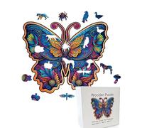 TPZORJX 1 jeu de puzzles en bois pour adultes, puzzles en bois pour papillons, puzzles en bois pour animaux pour adultes et enfants, jouets éducatifs uniques en forme d'animaux pour les amis