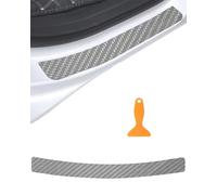 TPZORJX 1 pcs Car Bumper Protective Film, 3D Carbon Fibre Rear Bumper Protective Film, Anti-scratch Universal Carbon Fibre Protective Film, Trunk Protection Film (Silver)