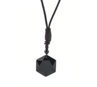 TPZORJX 1 pcs Collier avec pendentif étoile hexagonale en obsidienne naturelle Feng Shui Etoile Collier en Obsidienne Noire Véritables Ajustable pour homme et femme,Cristal,Obsidienne,Cadeau