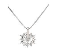 TPZORJX 1 pcs Collier de Noël en Acier Inoxydable Collier à Pendentifs Festif pour Noël Soirée Bijoux Cadeaux Collier avec pendentif rotatif en forme de flocon de neige pour Femmes Hommes, anti-stress