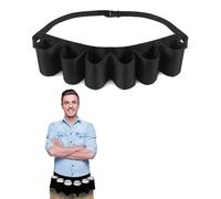 TPZORJX 1 Piece Beer Belt, 6 Beer Bottle or Can Holders, Portable Belt, Adjustable Beer Holder Wine Belt for Camping, Festivals, Bachelor Parties, Men's Mardi Gras Party (Black)