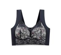 TPZORJX 1 pièce Soutien-gorge - Soutien-gorge de posture, soutien-gorge à couverture complète, soutien-gorge correction de posture avec fermeture sur le devant, pour la course(noir, 2 L)