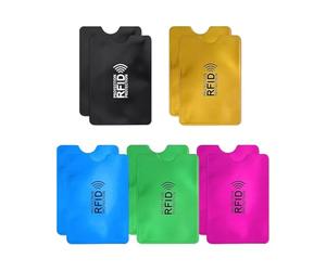 TPZORJX 10PCS étuis pour cartes de blocage RFID, étuis pour cartes de crédit 5 couleurs, support de protection de carte, prévention du vol d'identité pour femmes et hommes