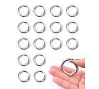 TPZORJX 16 Pièces Mousquetons - 20 mm Mousqueton en Métal Argenté Ressort Joint Torique Alliage Mousqueton Crochet Porte-clés Accessoires pour la Fabrication de Bijoux (Argent)