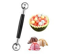 TPZORJX 1PCS Paquet de Cuillère À Boule de Melon À Fruits Double Face, 18 cm Cuillère Parisienne de Melon 2 en 1 Cuillère À Boule en Acier Inoxydable