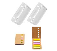TPZORJX 2 Piece Pocket Punch with 2 Pieces Sticky Notes, Mini Pocket Punch for Label Stapling, File Punch, Punch for School, Office and Home(blanc)
