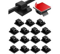 TPZORJX 20 pcs Portacables Autoadhesivo Negro Pasacables Clips Para Cables Guía de Cables Organizador de Cables Abrazaderas Para Cables Fijación de Cables Hogar Oficina Escritorio Rodapié Plástico