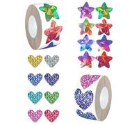 TPZORJX 2pcs 2.5cm Star Stickers 1000 pcs Petites étoiles holographiques en feuille d'aluminium avec un reflet métallique les récompenses scolaires pour les enfants, fournitures les enseignants