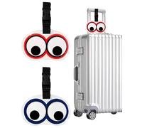 TPZORJX 2PCS Etiquette Bagage, Oeil Étiquette Valise Avion Étiquette Valise Avion Étiquette de Voyage Étiquettes Porte Adresse Porte Etiquette Bagage pour Valise, Bagages, Sacs à Dos (Bleu + Rouge)