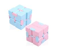 TPZORJX 2PCS Fidget infinity Cube Décompression Jouet Cube de l'infini, Kill Time, Infinite Cube, Stress de Jouet de Doigt de Fidget et soulagement d'inquiétude pour Le Personnel de Bureau, Rose/Bleu