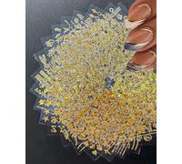 TPZORJX 30 feuilles d'autocollants pour ongles - feuille d'or lettre sourire décoration d'été, autocollants nail art autocollants nail art nail design nail art ongles bricolage décoration