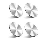 TPZORJX 4 PCS Support aimanté Métalliques - 3M adhésif Plaques Métalliques, Support Voiture Aimanté Metal Plate, Plaque Aimant Telephone, pour Support Voiture Aimanté Smartphone(Argent)