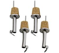 TPZORJX 4 Pièces Bec Verseur Huile d'Olive Inox avec Clapet et Bouchon Liège, Becs Verseurs Réutilisables pour Bouteille de Vin, Vinaigre et Spiritueux, Compatible Réfrigérateur (Droit et Courbé)