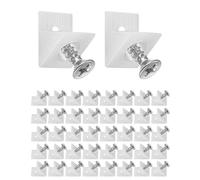 TPZORJX 40Pcs Cales en Plastique pour Meuble Tiroir, Fond de Tiroir Connecteur avec Vis Équerre De Fixation Renfort Connecteur Arrière Stabilisateurs pour Réparer Affaissement Étagère Meuble
