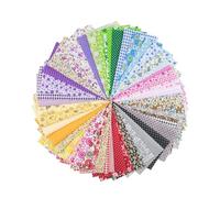 TPZORJX 50pcs Tissus Coton Couture, Lot De 10 * 10cm Mixtes Textile Tissu CarréS, NoëL Patchwork Coton Tissus, Pour Matelassage, Bricolage, Artisanat, Scrapbooking, scène miniature