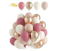 TPZORJX Ballons Rose Abricot, 60 Pièces Ballons Anniversaire Rose Beige, Metallic Champagne Or Rose Latex Balloons pour Baby Shower Anniversaire Mariage Fête Décorations