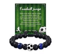 TPZORJX Bracelet de Football, Football Fans Pierre Naturelle Inspirants Cadeau Anniversaire Original Utile pour Garçon Fille Cadeau Anniversaire Original Utile Cadeau Fille/Garçon 6 7 8 9 10 11 Ans