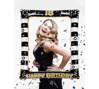 TPZORJX Cadre photo gonflable 1 pièce 18 ans, accessoire de studio photo pour fête d'anniversaire, cadre photo gonflable garçon, cadre photo selfie fille, décoration de fête d'anniversaire 18 ans