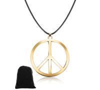 TPZORJX Collier Hippie Pendentif Peace, Collier Paix en Métal, Collier Peace and Love pour Femme Homme, Accessoires Costume Hippie, Pendentif Paix Bijoux Hippie pour Carnaval Fête